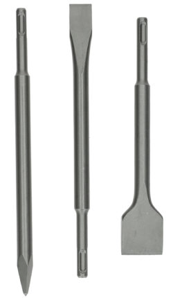 Set de 3 burins SDS+ (pic + plat + bêche) 250 mm - HANGER - 155990