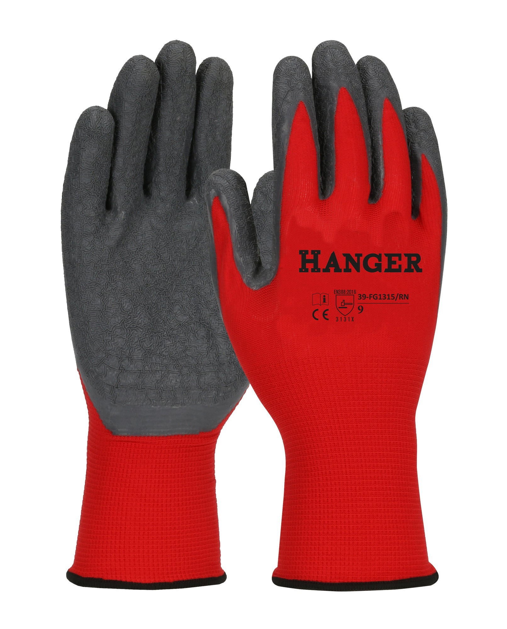 Gants de travail H-Dex enduit latex T 8 en paire de 12 HANGER 300015