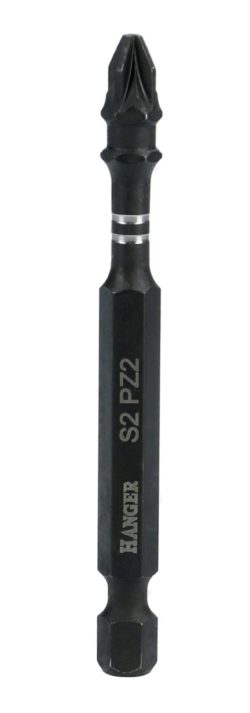 Embouts impact 1/4'' cruciformes PZ2 longueur 75 mm HANGER 134079
