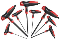 Jeu de 8 clés mâles emmanchées en 'T' 6 pans sphériques HANGER 250191