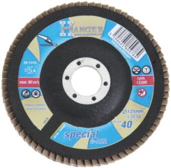 Disque bombé à lamelles zirconium 125 mm grain 40 HANGER 150030