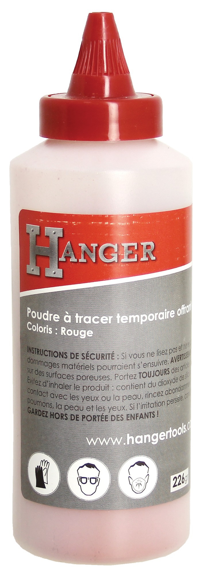 Poudre à tracer rouge 226 g HANGER 100077